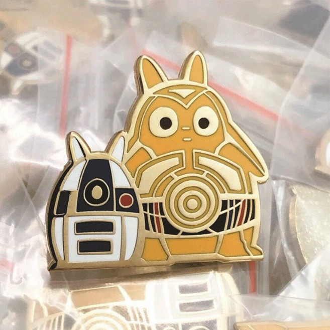 星球大戰 C-3PO R2-D2 角色同人琺瑯別針