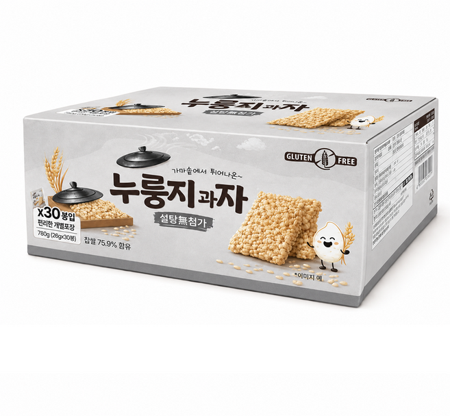 가마솥에서 튀어나온 누룽지 과자 30봉입 설탕무첨가, 1개, 780g