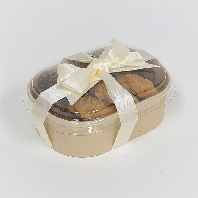 직사각 종이용기 R150 크라프트 25개 떡 디저트 쿠키 답례품, 1세트, 25개입