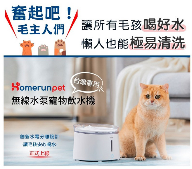 霍曼 Homerun 無線水泵 寵物飲水機 台灣專用, 1個, 濾芯一盒(3)+精密水泵濾棉1盒(6片)