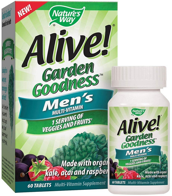 Nature's Way 然萃維 Alive Garden Goodness男性蔬果綜合維他命錠, 60顆, 1罐