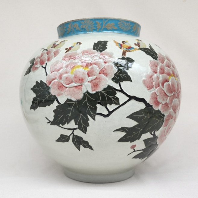 명품 화조 단지 32cm X 33cm 오브제 화병 소품 개업 선물