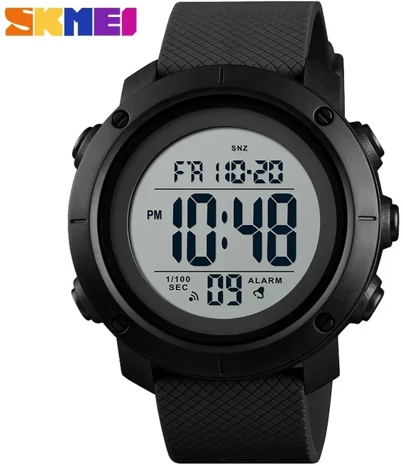 SKMEI-1674 밀리터리 카운트 다운 스톱워치 스포츠 시계 남성용 LED 라이트 5 바 방수 디지털 손목시계