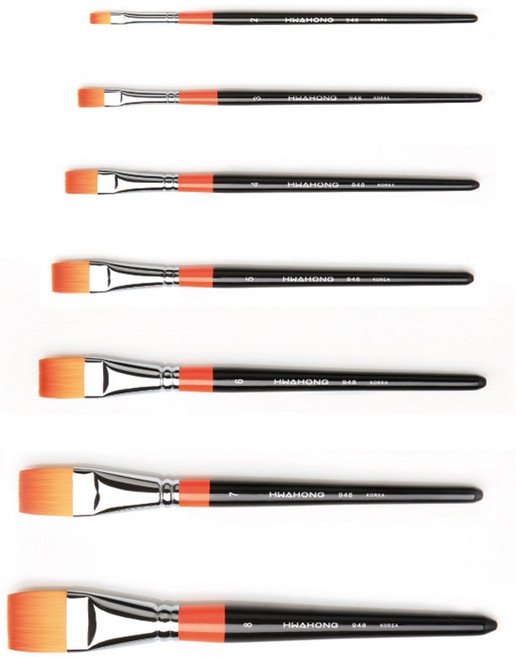 화홍 948 구성붓 낱자루 평붓 납작붓 메이크업 컨실러 립브러쉬, 1개, 5호