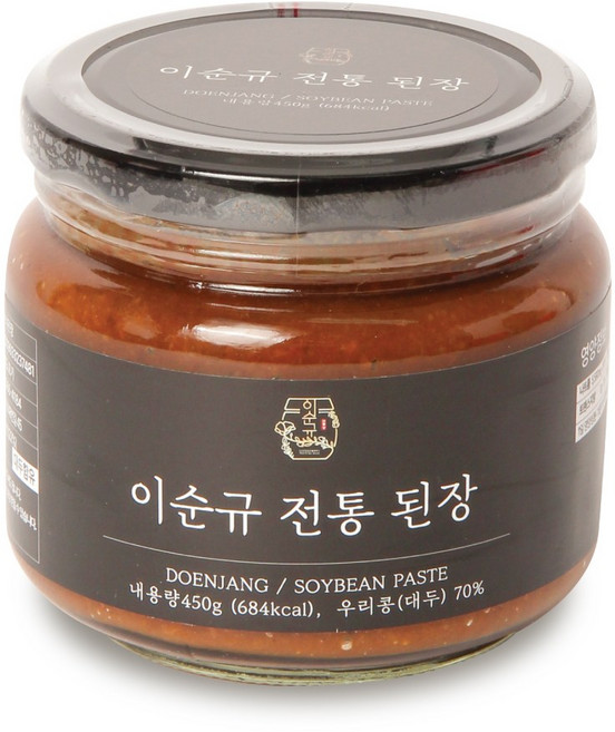[이순규전통장] 된장 450g - 맛있는된장/재래식된장/한식된장/국산콩메주, 1개