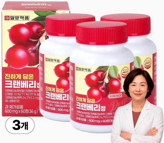일양약품 진하게 담은 고함량 농축 크랜베리정, 3개, 60정