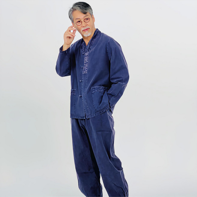 백제봉 생활한복 봄 가을 전통문양 20수 저고리 바지 한벌 세트 남자 여자 개량한복 남성 여성 법복 절복