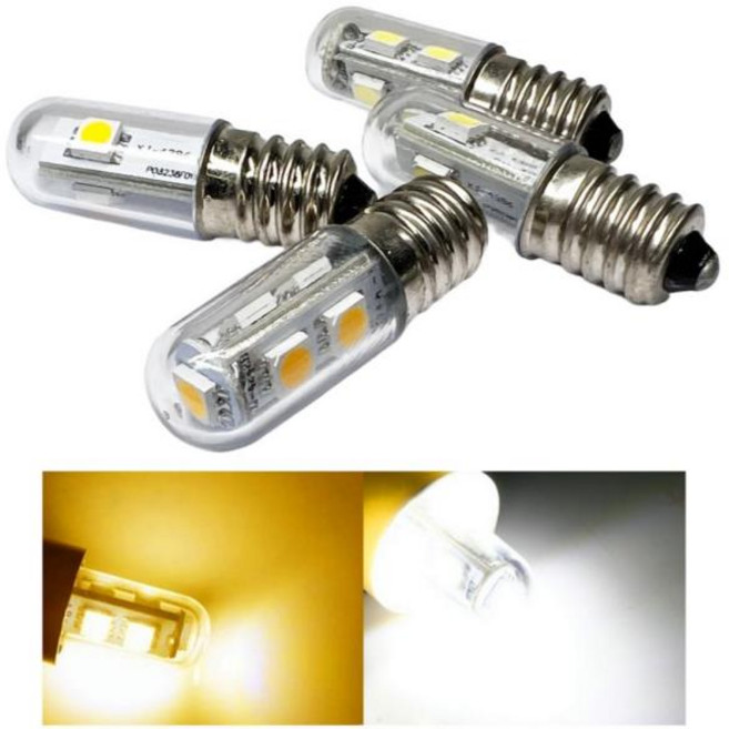 촛불 전구 캔들 필라멘트 미니 E14 LED 냉장고 SMD5050 0.5W 1W 전자레인지 오븐 레인지 후드 야간 테이블 재봉틀 램프, [01] E14 0.5W, [01] Cool White, 1개