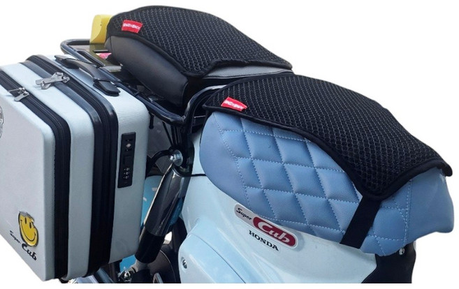 알테쉬 혼다 슈퍼커브110 쿨시트 여름 메쉬 통풍 시트 커버 호환, 1개, 블랙