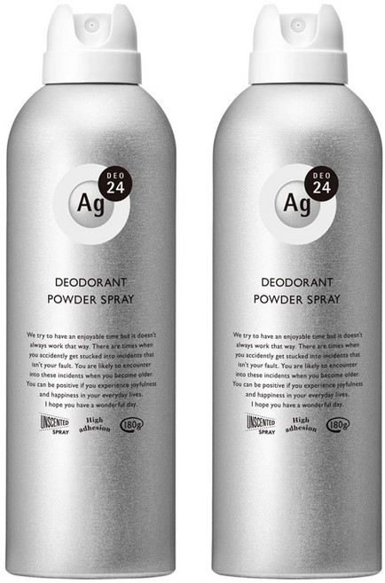 에이지데오 Ag데오24 파우더 스프레이 180g 2개 무향성 땀 몸냄새 제거