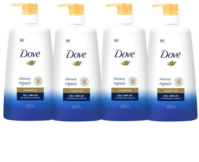 도브 인텐스 리페어 샴푸, 680ml, 4개