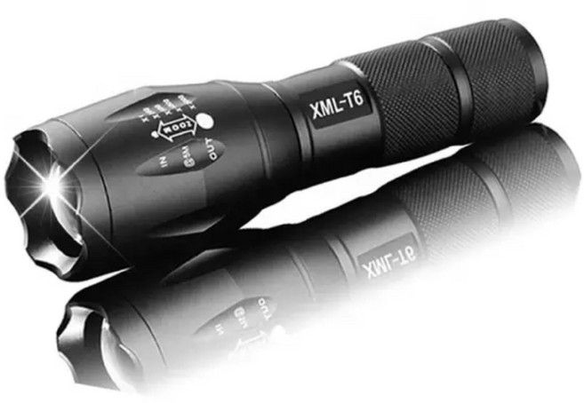 도미노스토리 자전거라이트 CREE XML-T6 LED 미니 후레쉬 손전등 낚시 랜턴, 1개