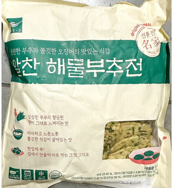 사옹원 해물 부추전 30g 34개입 1K X5 부추전 냉동식품, 5개, 1kg