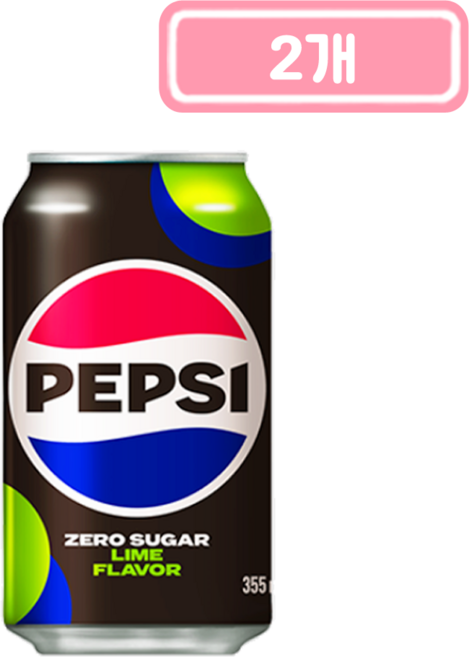 칠성)펩시콜라제로, 355ml, 2개