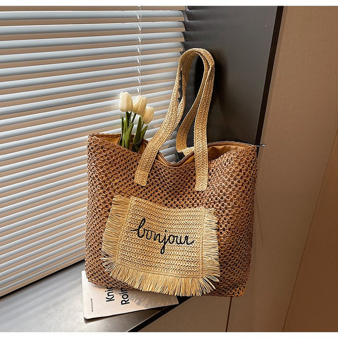 루멘마르스 여성 라탄 대용량 숄더백 여름 가방