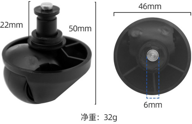 適用小米掃拖機S10+耗材 X10+配件 主刷 邊刷 濾網 抹布 塵袋 XIAOMI掃拖機副廠配件, 1個, 萬向輪