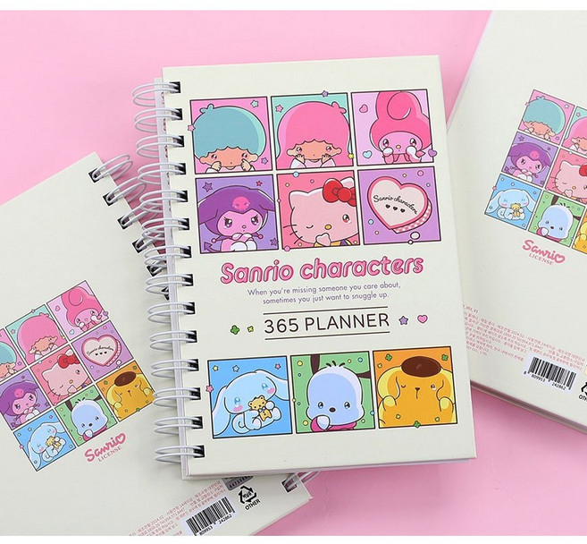 산리오 캐릭터 다이어리 데일리 플래너 만년형 연간 월간 주간 메모 노트, 산리오캐릭터
