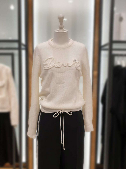 [국내백화점] 듀엘 DEWL 꼬임 레터링 아플리케 니트 풀오버_D244KSK043