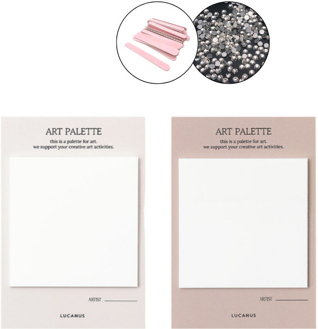 루카너스 네일아트 팔레트 필름 50매 +핑크화일, 1개, 라이트베이지