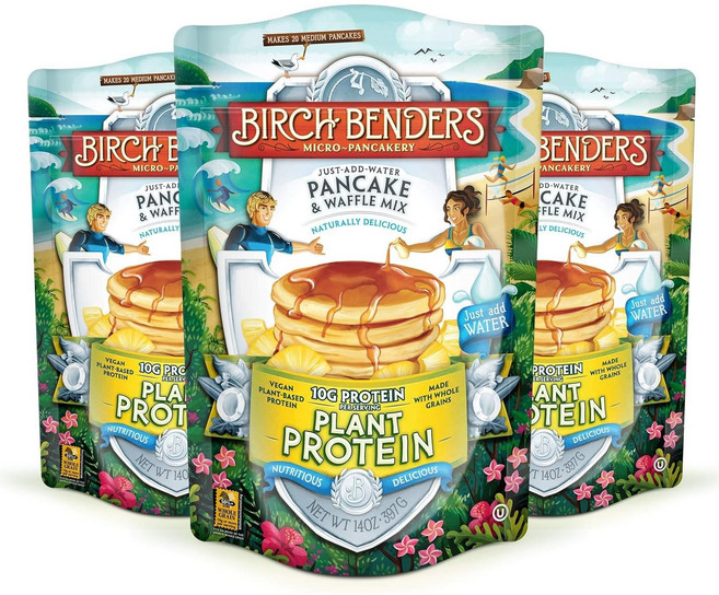 14 Ounce (3개 팩) 자작나무 벤더스 식물성 단백질 14 Ounce (3개 팩) 자작나무 벤더스 식물성 단백질 팬케이크 & 와플 믹스 비건 10g 식물성 단백질 통, 1개