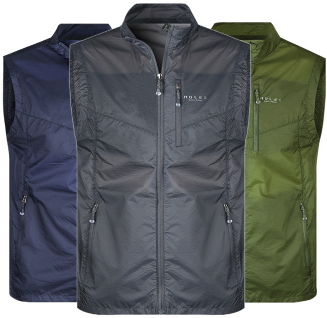 MOLEX 여름 남자 경량 메쉬 등산조끼 등산복조끼 남성 아웃도어조끼 작업복조끼