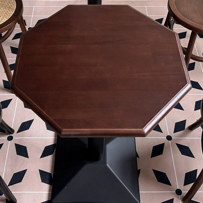 원형 탁자 엔틱 거실 다이닝 테이블 인더스트리얼 북유럽, 1개, 팔각형 데스크탑 60cm