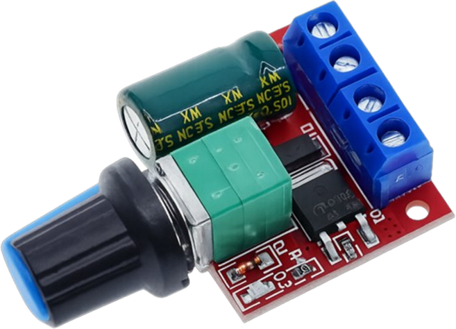 PWM DC 모터 속도조절기 5A 90W 노브형 DC 5~35V 전압조절 DIY 제어기, 1개