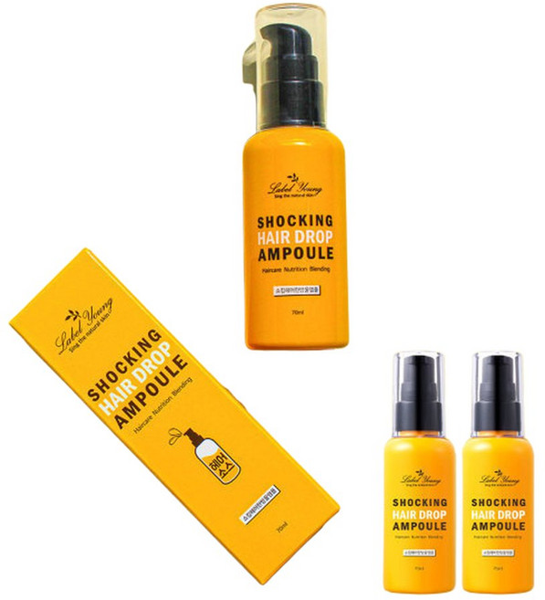 쇼킹헤어 한방울 헤어 앰플 1+1 트리트먼트효과 헤어에센스, 70ml, 2개