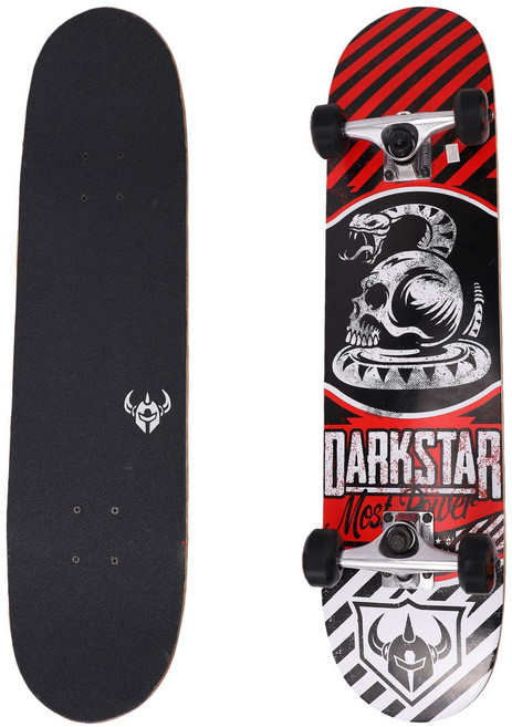 DARKSTAR 專業級雙翹板滑板, 1個, 黑蛇骷髏:1