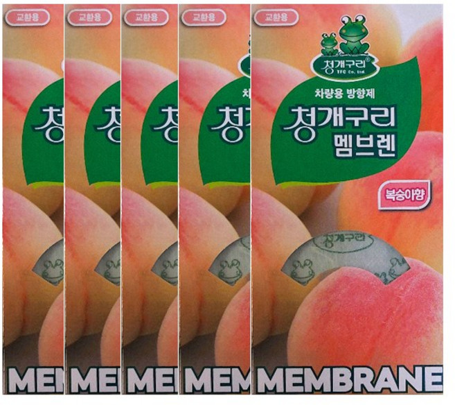 차량용방향제 산도깨비 청개구리 사과 멤브렌, 5개, 청개구리(복숭아향)