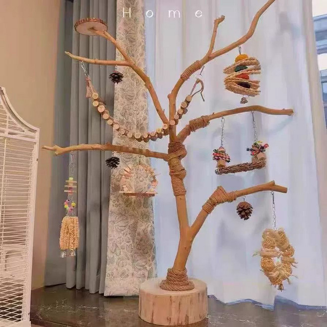 앵무새장난감 앵무새횟대 용품 앵무 새 그네, 건조 가지, 1개, 가위 0.9m