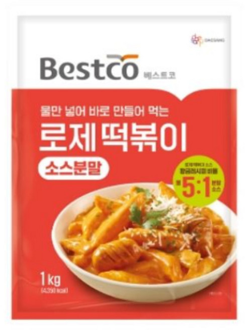 베스트코 로제떡볶이 소스 분말, 1kg, 1개