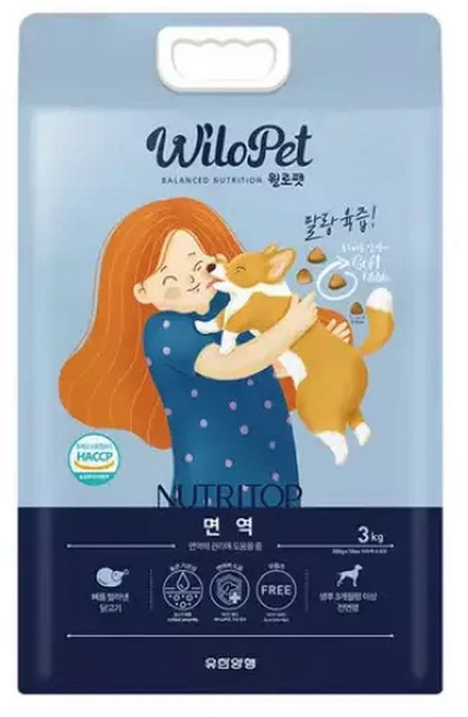 윌로펫 뉴트리탑 면역 3kg 소프트 강아지 사료, 1개