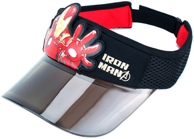 아이언맨 아동 썬캡 여름 자외선차단 캐릭터 바이저 모자