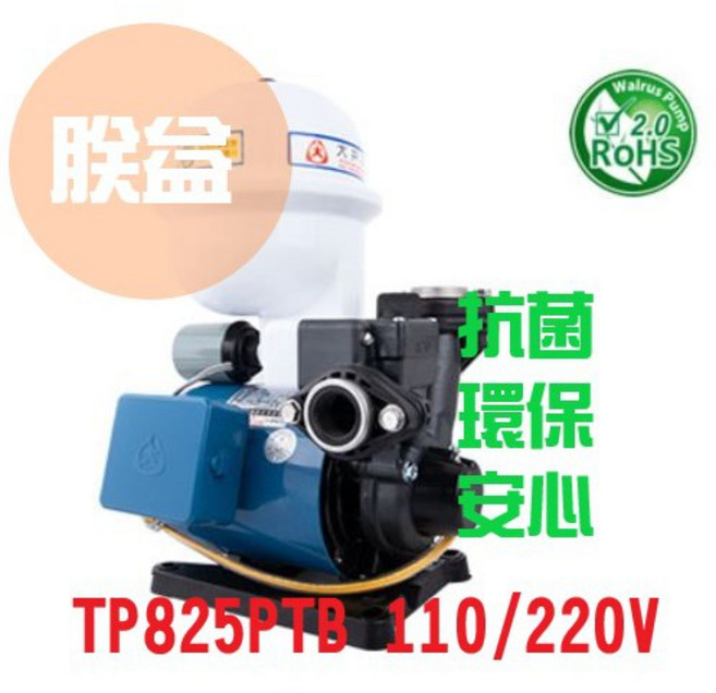 大井 TP825PTB 1/2HP 塑鋼加壓機 穩壓馬達, 1個, TP825PTB +不鏽鋼L壁架,無統編