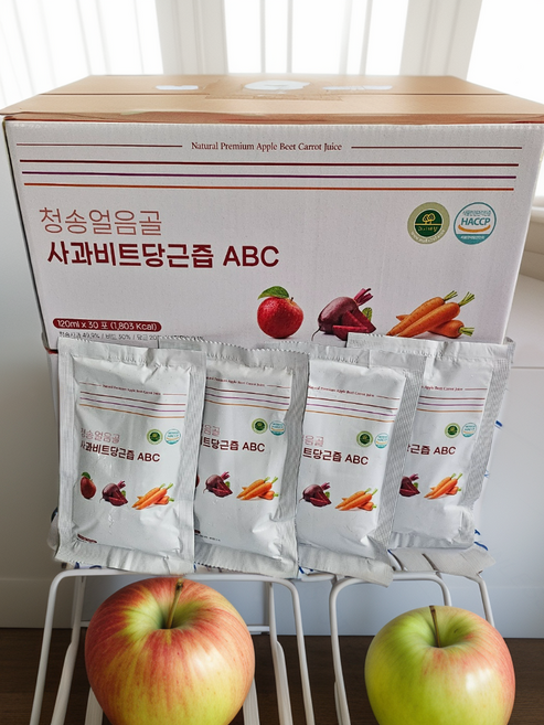청송 얼음골 사과 ABC 쥬스, 30개, 120ml