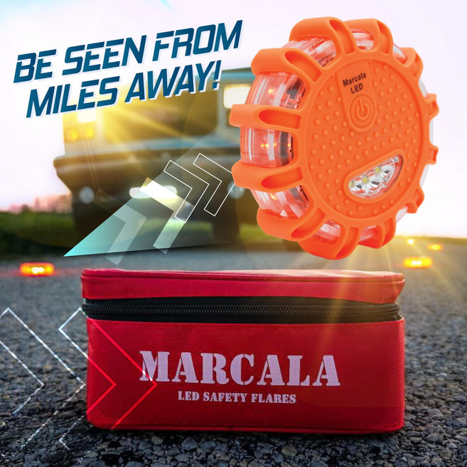 Marcala 도로 비상 LED조명 도로변 안전 디스크 키트 비상 조명탄, 1세트, 혼합색상