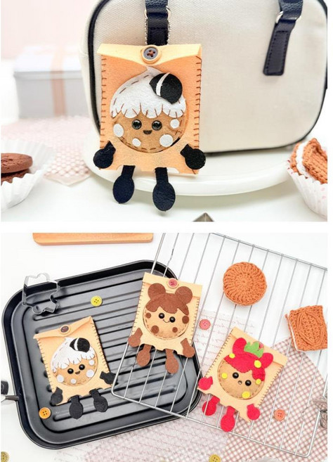 펠트 쿠키인형 키링 만들기 기초바느질 가정 실과 DIY 5인 창의력발달 학생 정서안정 미술, 초코초코