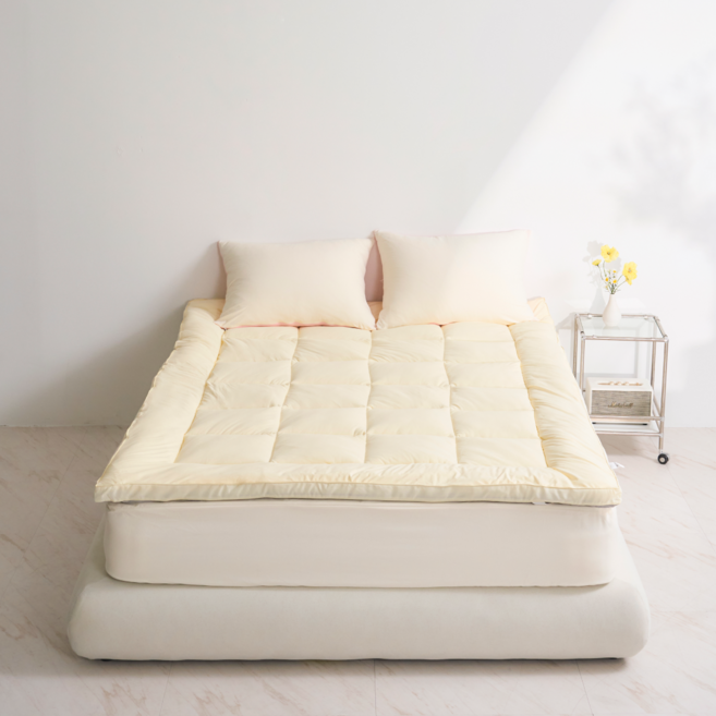 [슬립슬러] 아이스모찌 쿨링 토퍼패드 매트리스 5CM 토퍼 5 COLORS (S SS/ Q), IVORY