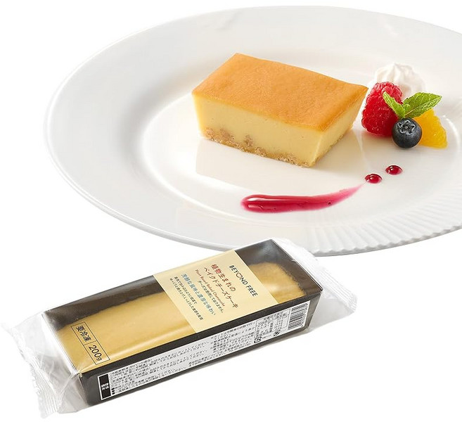 BEYOND FREE 식물성 베이크드 치즈케이크 (200g) 비건 비건 베지테리언 밀 사용 안 함 우유 무첨가 계란 무첨가 우유·계란·알레르기 대응 냉동식품 치즈케이크 식물성 원료, 200g