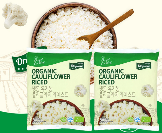 유기농 컬리플라워라이스 600g 1+1, 2개