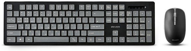 아이리버 멀티페어링 블루투스 무선키보드 마우스 세트, EQWEAR-MVS6000, 블랙, 일반형