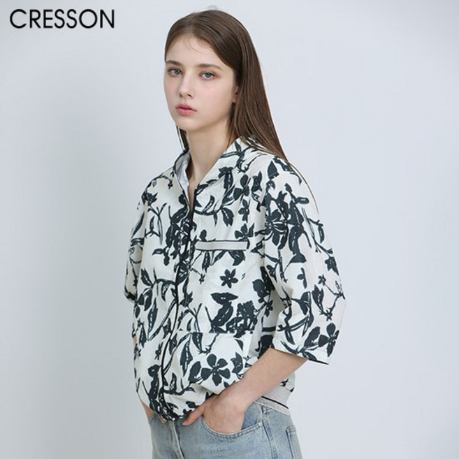크레송 크레송(CRESSON) 플라워 프린트 후드 집업 점퍼 (택가격: 318000원)