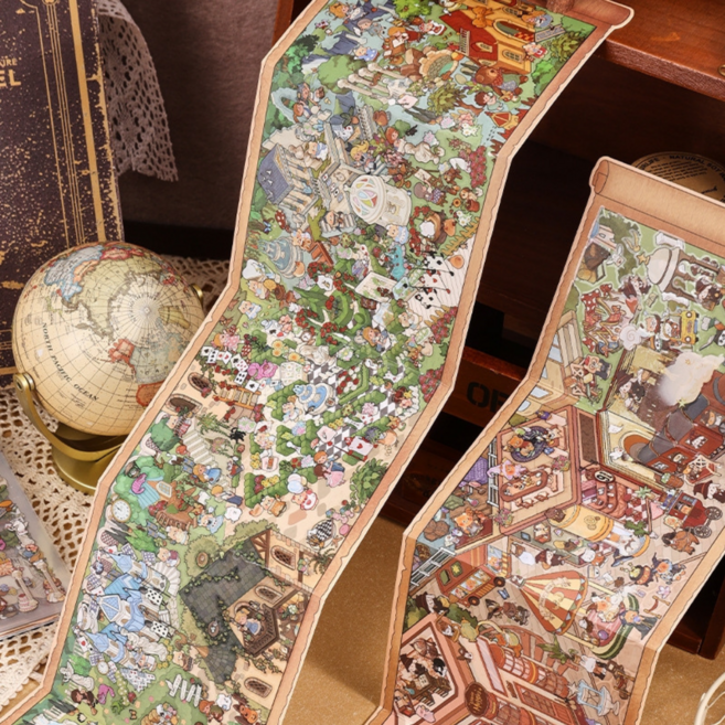 [요소 350+!]월드 메이커 1.0 3D 두루마리 집 꾸미기 스티커 2종세트(핀셋포함), 1세트, 혼합