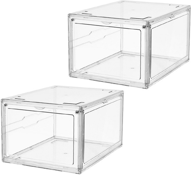 21세기트랜드 와이드 슈케이스 36.5 x 27 x 20 cm, 2개, 투명