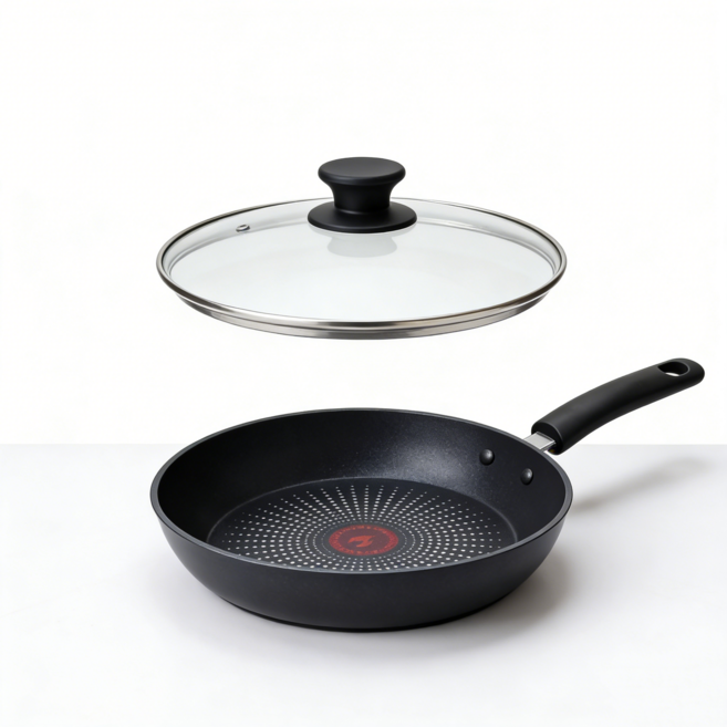 FANOOD 인덕션 알루미늄 논스틱 레드하트 프라이팬, 1개, 26cm
