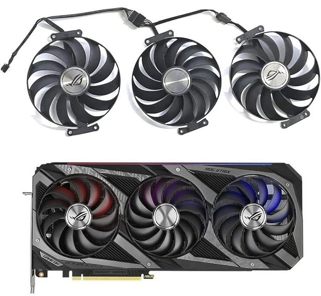 ASUS ROG Strix GeForce RTX 3080 3070 3090 3060Ti 3070Ti 3080Ti 95MM CF1010U12S 그래픽 카드 냉각 팬용 비디오 팬, ASUS ROG Strix GeForce RTX 308, 1개