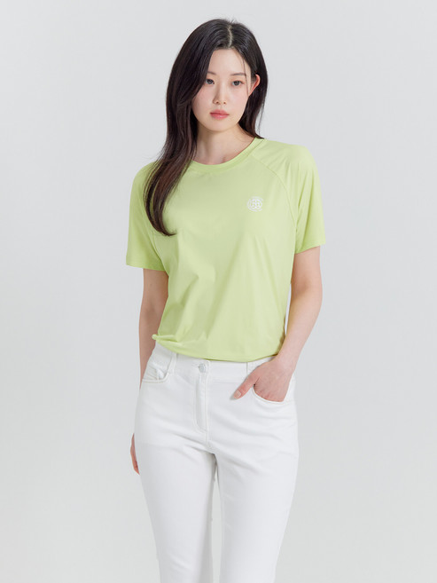 지센 지센 냉감 스몰 포인트 라운드 반팔 티셔츠 LSTSP453_YE