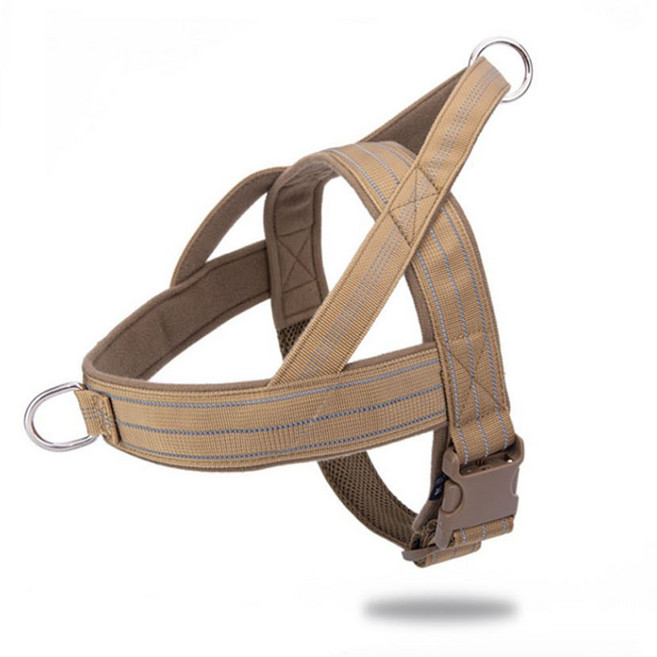 펫스맘 강아지 하네스 대형견 중형견 앞섬방지 초경량 가슴줄 앞고리, 베이지, 1개
