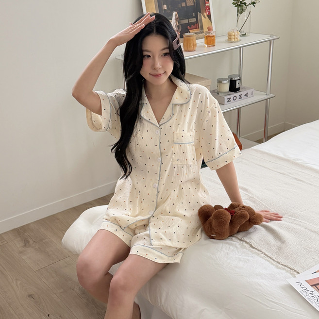 코지베리 굿나잇 캐릭터 반팔 잠옷 세트